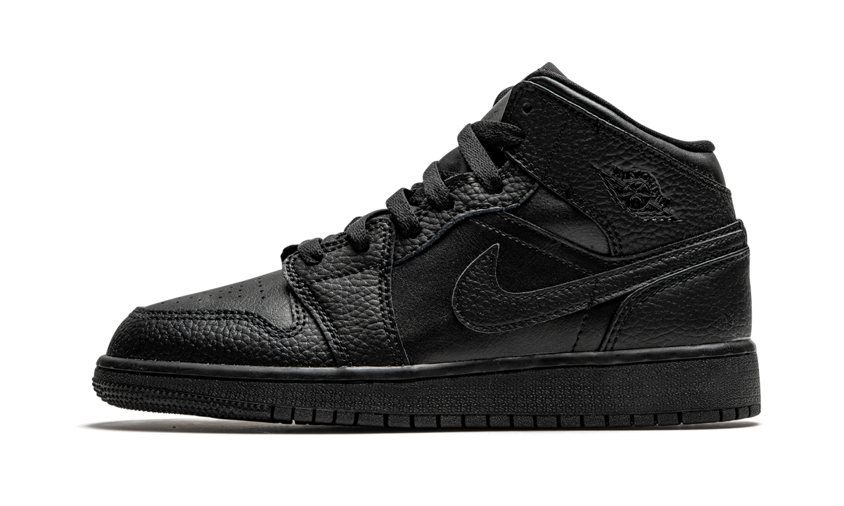 Air Jordan 1 Mid GS Triple Black 554725 091