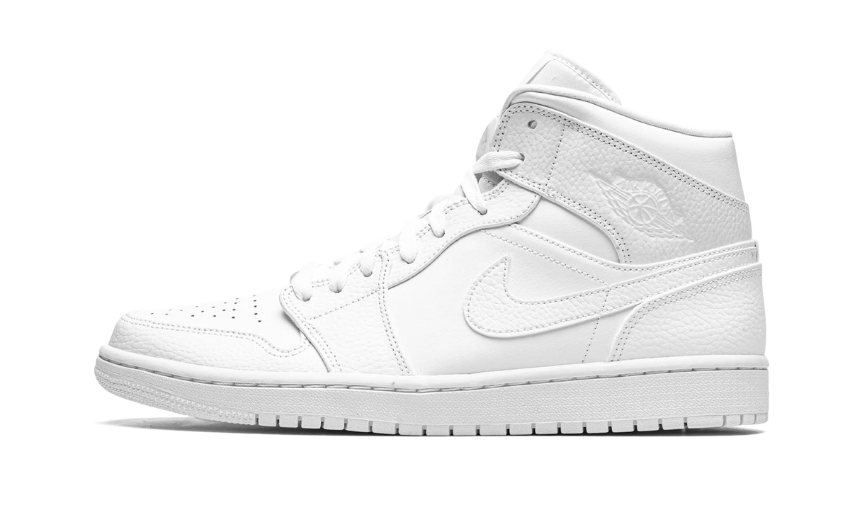 Air Jordan 1 Mid Triple White 554724 130