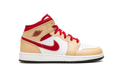Air Jordan 1 Mid GS Beige / Red 554725 201