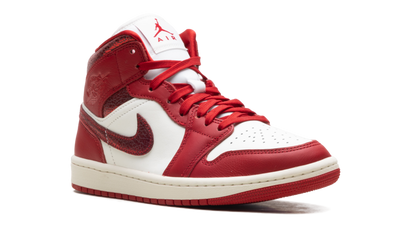 Air Jordan 1 Mid WMNS Red Cracked Leather HJ9337 106