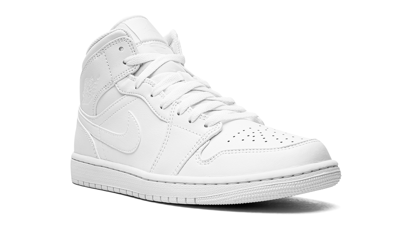 Air Jordan 1 Mid Triple White 554724 136