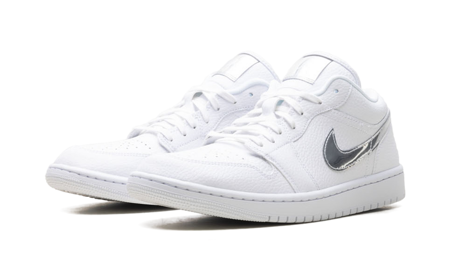 Womens Air Jordan 1 Low SE White Metallic Silver' IQ9381 100