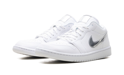 Womens Air Jordan 1 Low SE White Metallic Silver' IQ9381 100