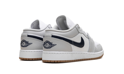 Jordan 1 Low GS White Neutral Grey Gum Midnight Navy 553560 146