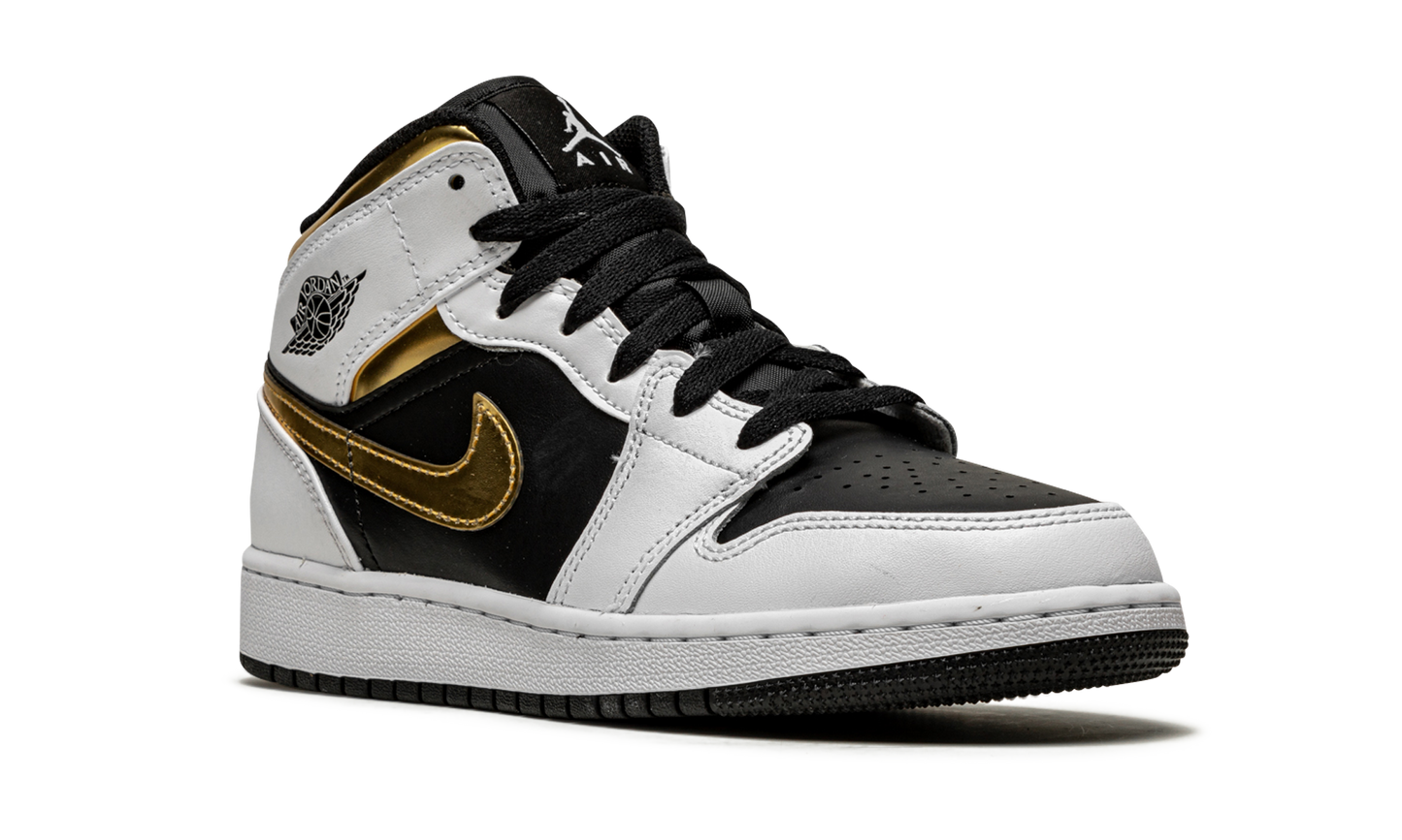 Air Jordan 1 Mid GS White / Gold / Black 554725 190