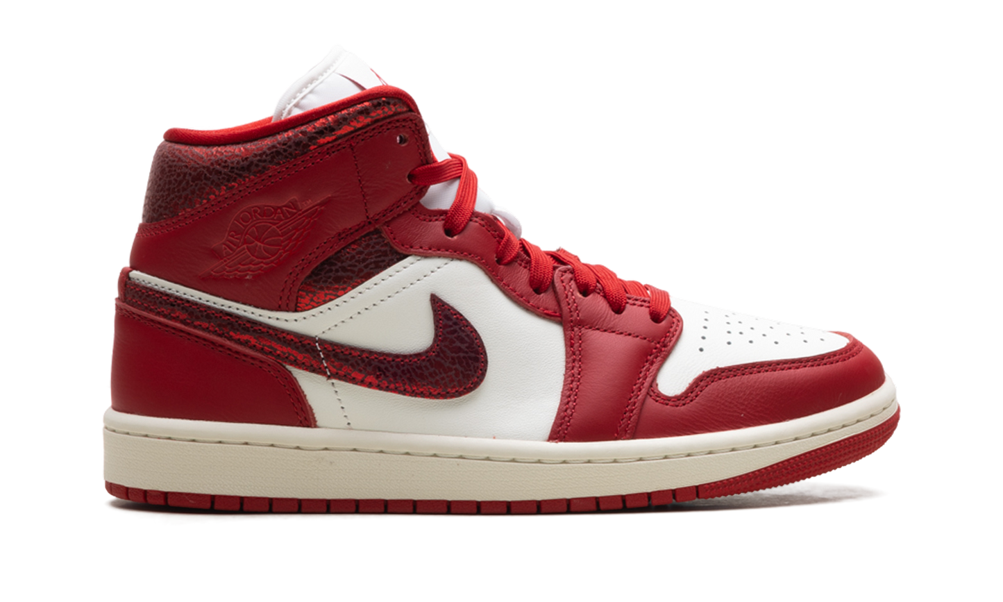 Air Jordan 1 Mid WMNS Red Cracked Leather HJ9337 106