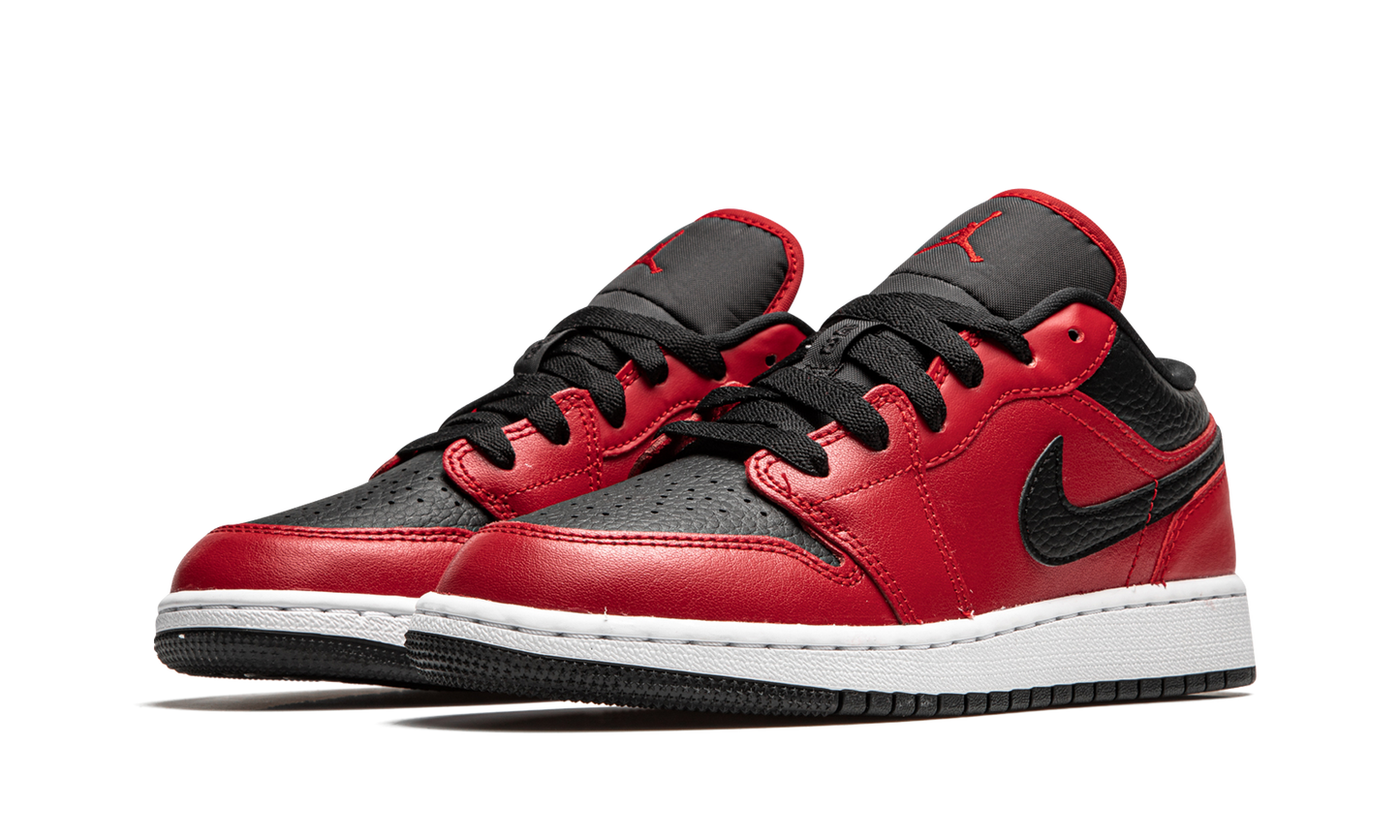 Air Jordan 1 Low GS Black Pebbled 553560 605