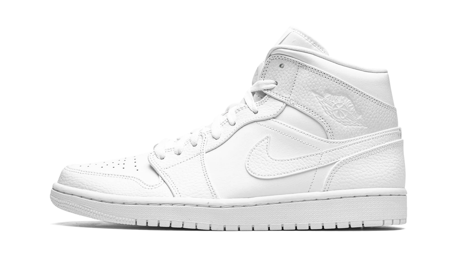 Air Jordan 1 Mid Triple White 554724 130
