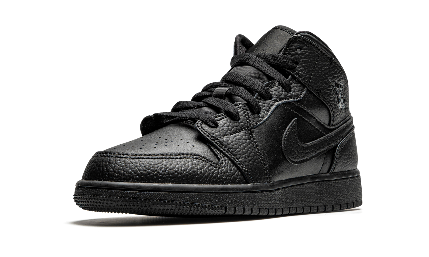 Air Jordan 1 Mid GS Triple Black 554725 091