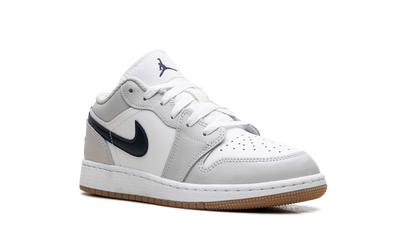 Jordan 1 Low GS White Neutral Grey Gum Midnight Navy 553560 146