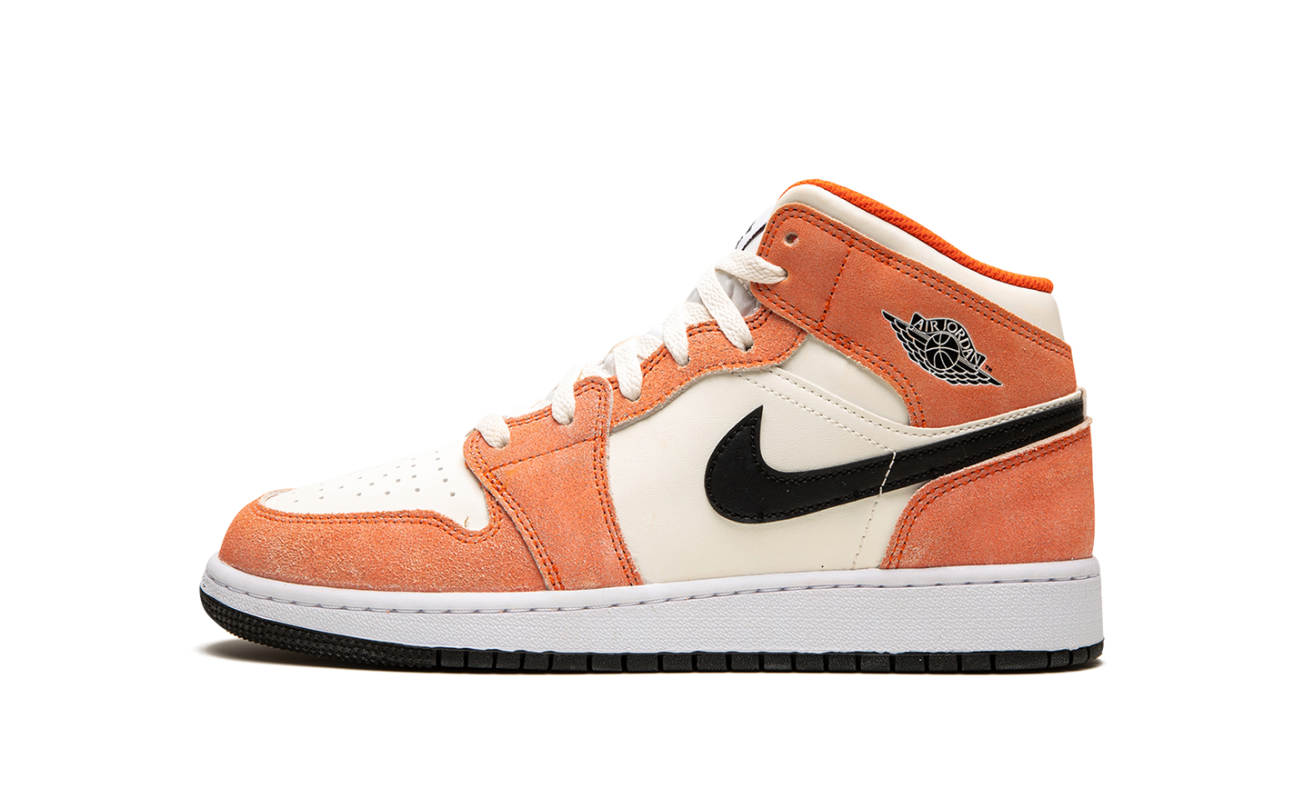 Air Jordan 1 Mid SE GS Orange Suede DV1336 800