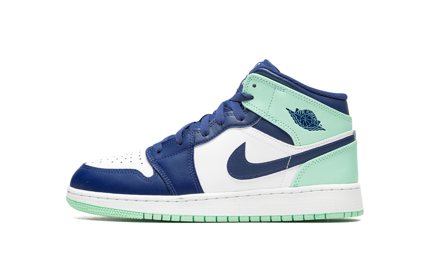 Air Jordan 1 Mid GS Blue Mint 554725 413