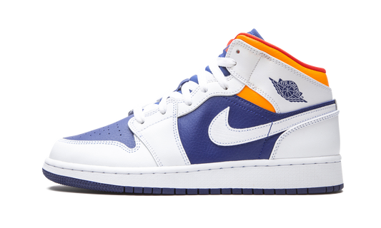 Air Jordan 1 Mid GS White Deep Royal Blue 554725 131