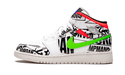 Air Jordan 1 Mid GS All Over Logos 554725 143