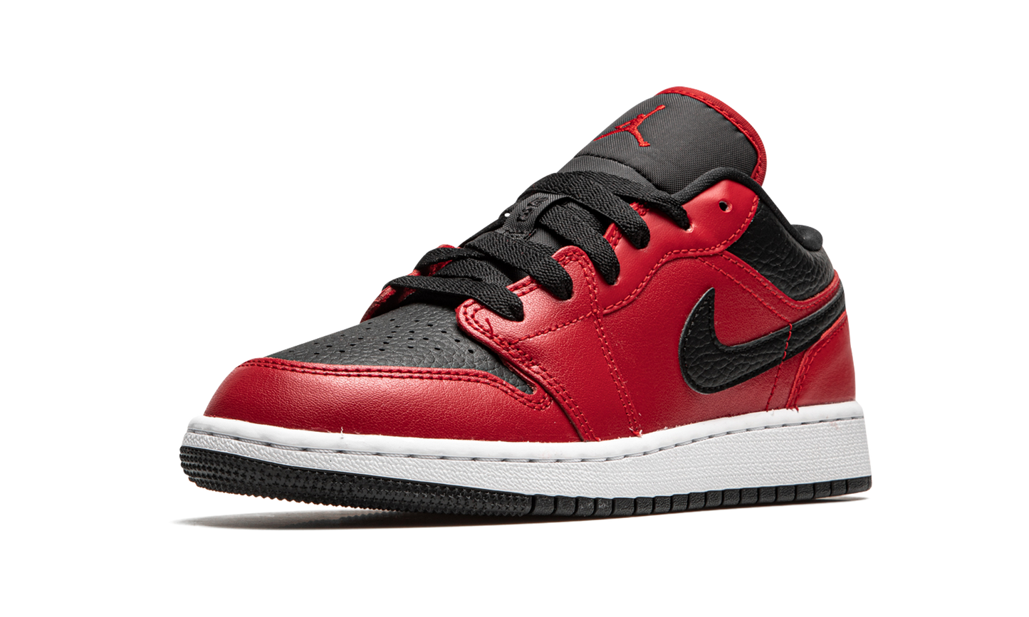 Air Jordan 1 Low GS Black Pebbled 553560 605