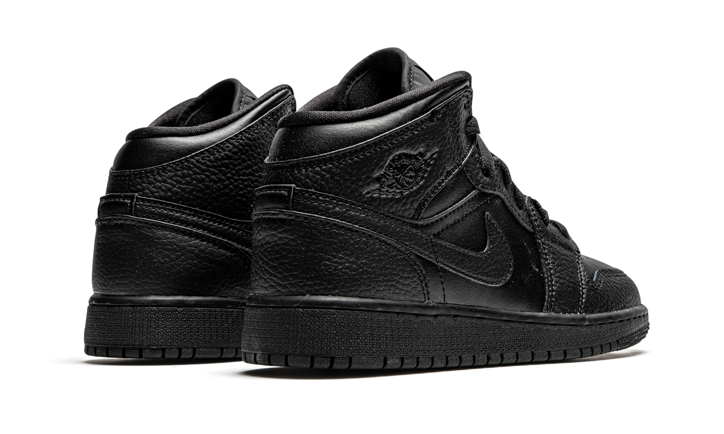 Air Jordan 1 Mid GS Triple Black 554725 091