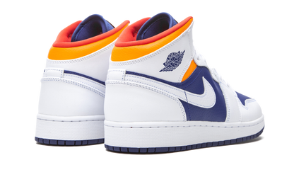 Air Jordan 1 Mid GS White Deep Royal Blue 554725 131