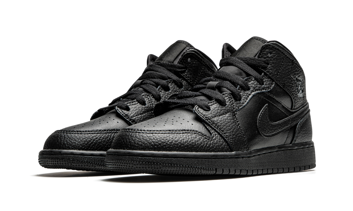 Air Jordan 1 Mid GS Triple Black 554725 091