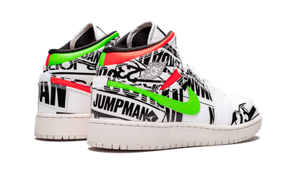 Air Jordan 1 Mid GS All Over Logos 554725 143