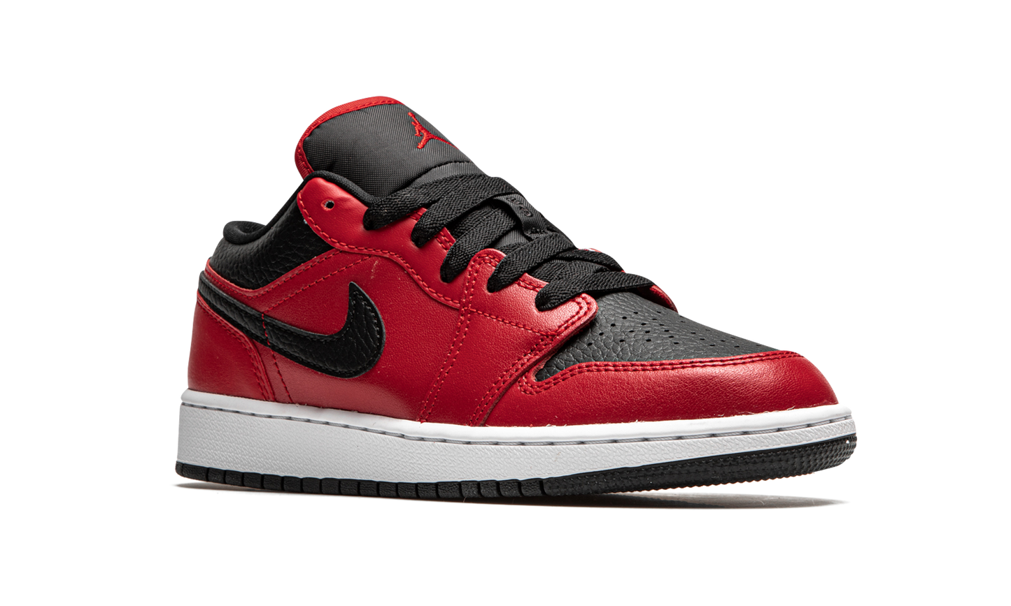 Air Jordan 1 Low GS Black Pebbled 553560 605