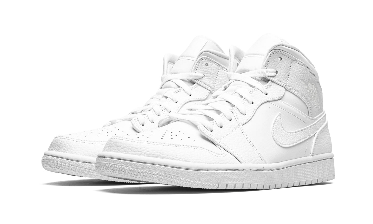 Air Jordan 1 Mid Triple White 554724 130