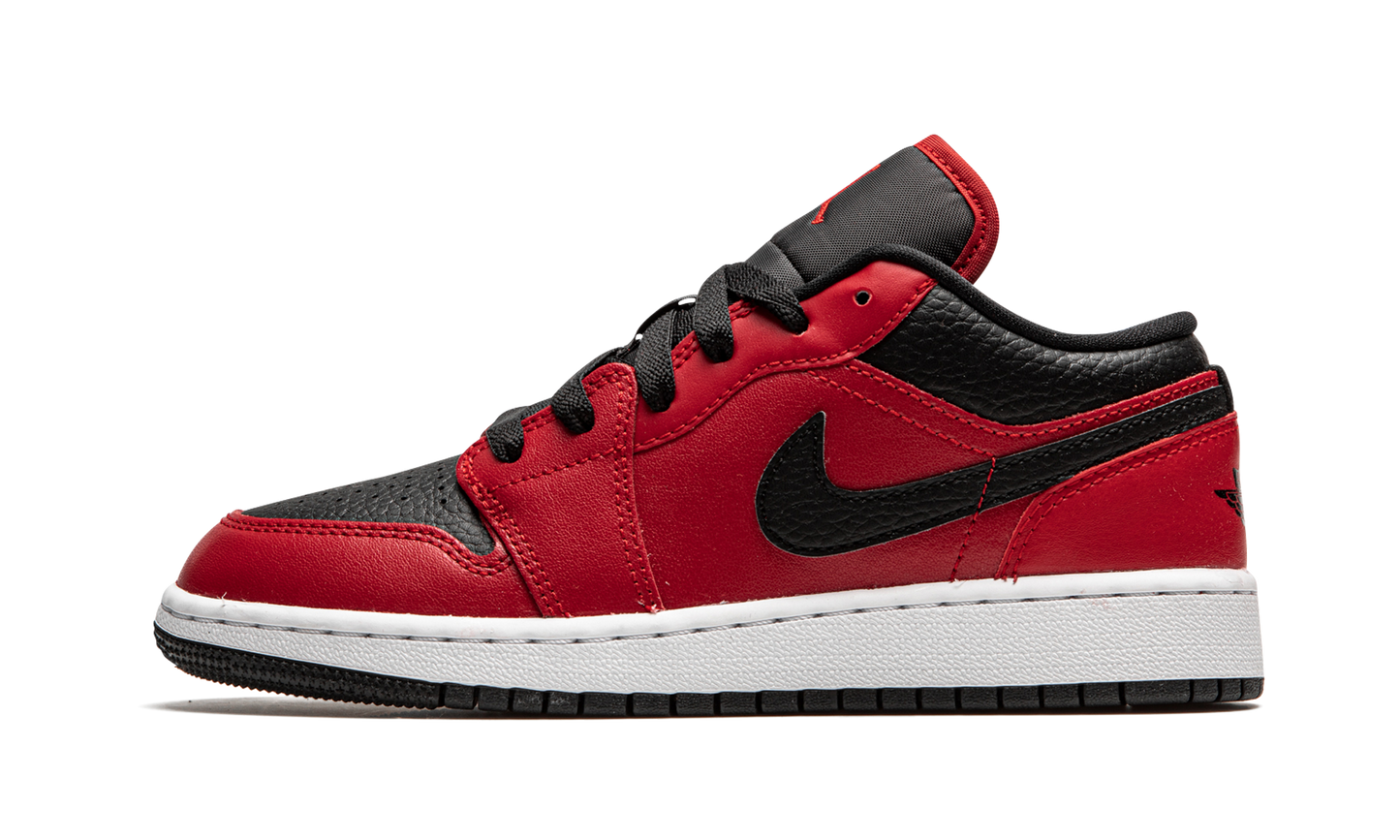 Air Jordan 1 Low GS Black Pebbled 553560 605