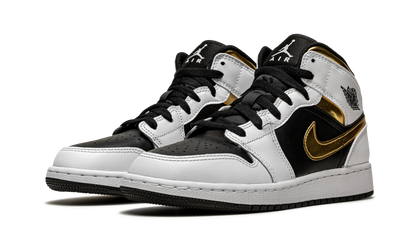 Air Jordan 1 Mid GS White / Gold / Black 554725 190