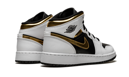 Air Jordan 1 Mid GS White / Gold / Black 554725 190