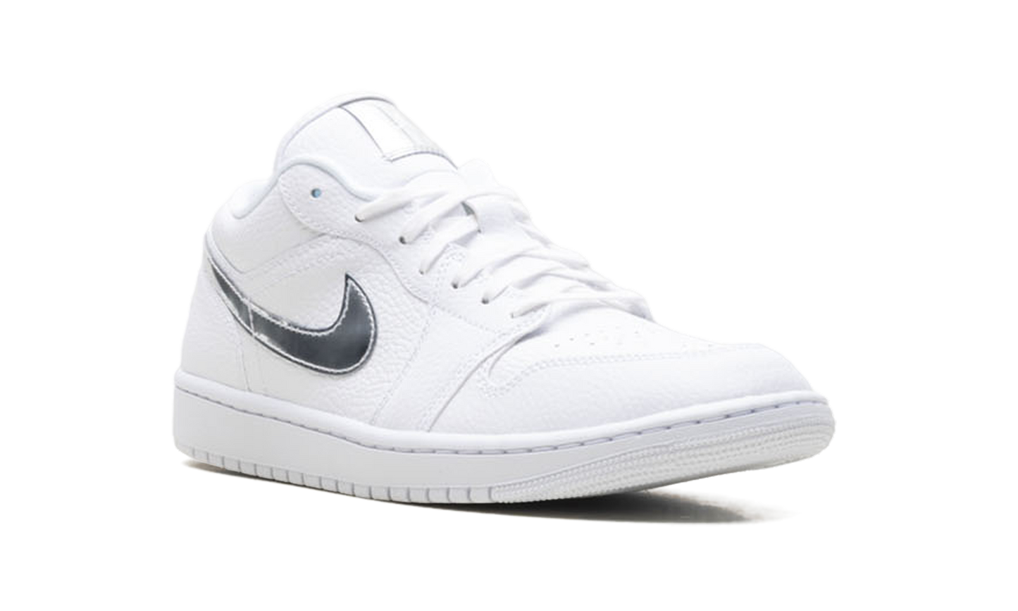 Womens Air Jordan 1 Low SE White Metallic Silver' IQ9381 100