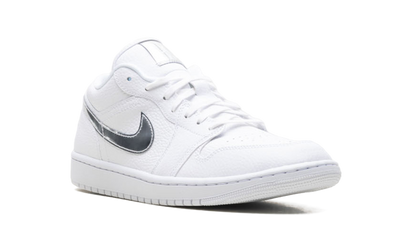 Womens Air Jordan 1 Low SE White Metallic Silver' IQ9381 100