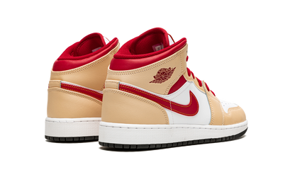 Air Jordan 1 Mid GS Beige / Red 554725 201