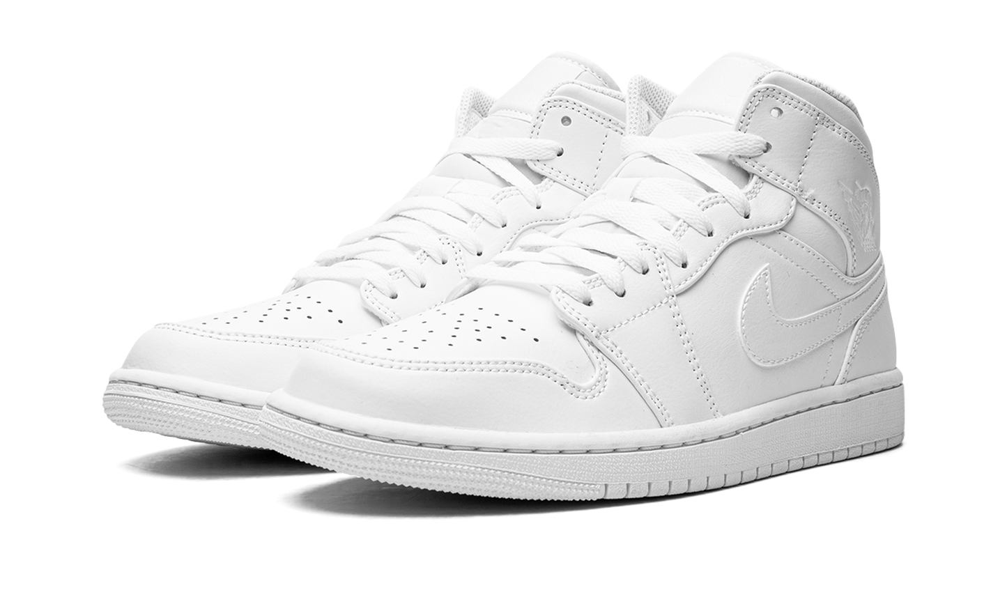 Air Jordan 1 Mid Triple White 554724 136