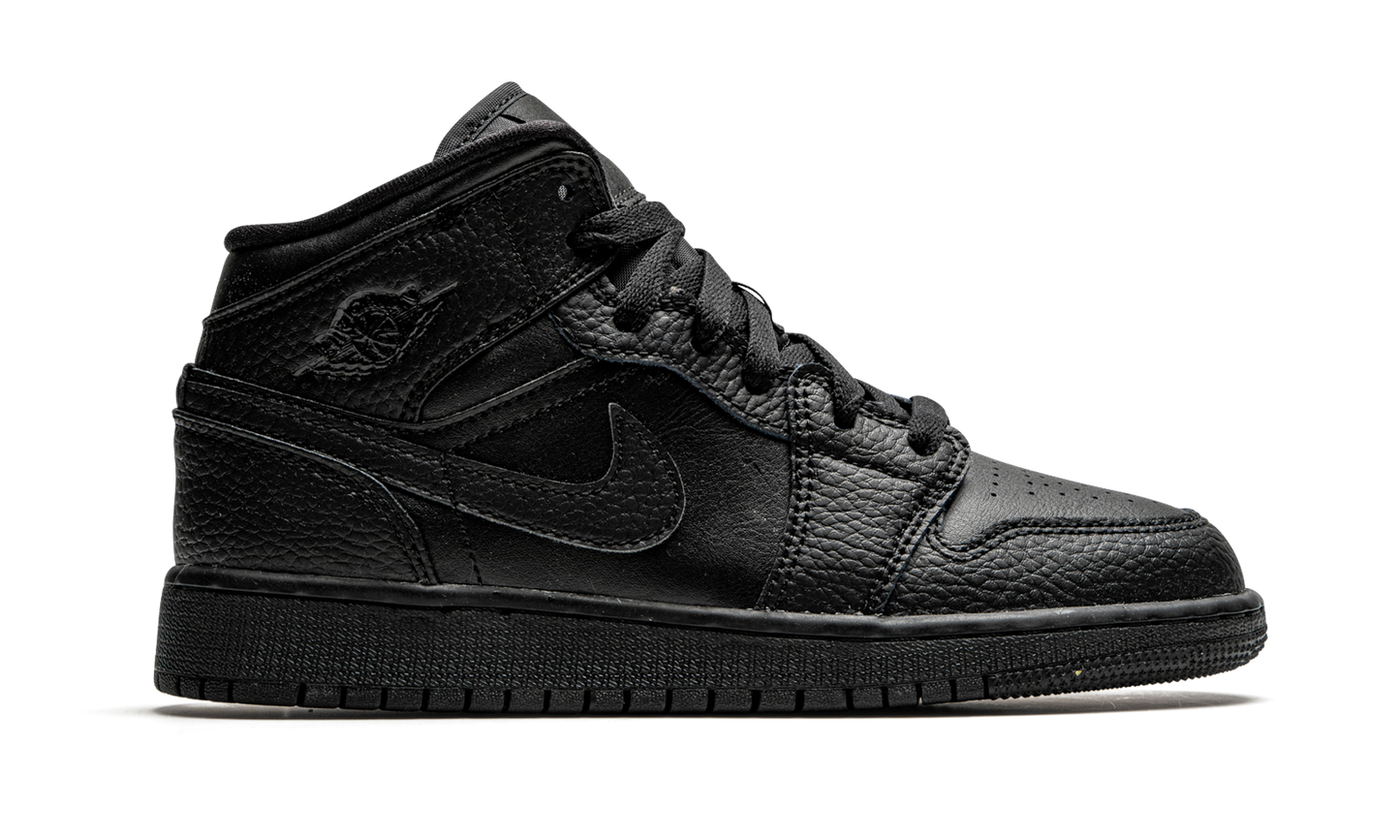 Air Jordan 1 Mid GS Triple Black 554725 091