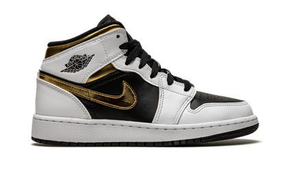 Air Jordan 1 Mid GS White / Gold / Black 554725 190