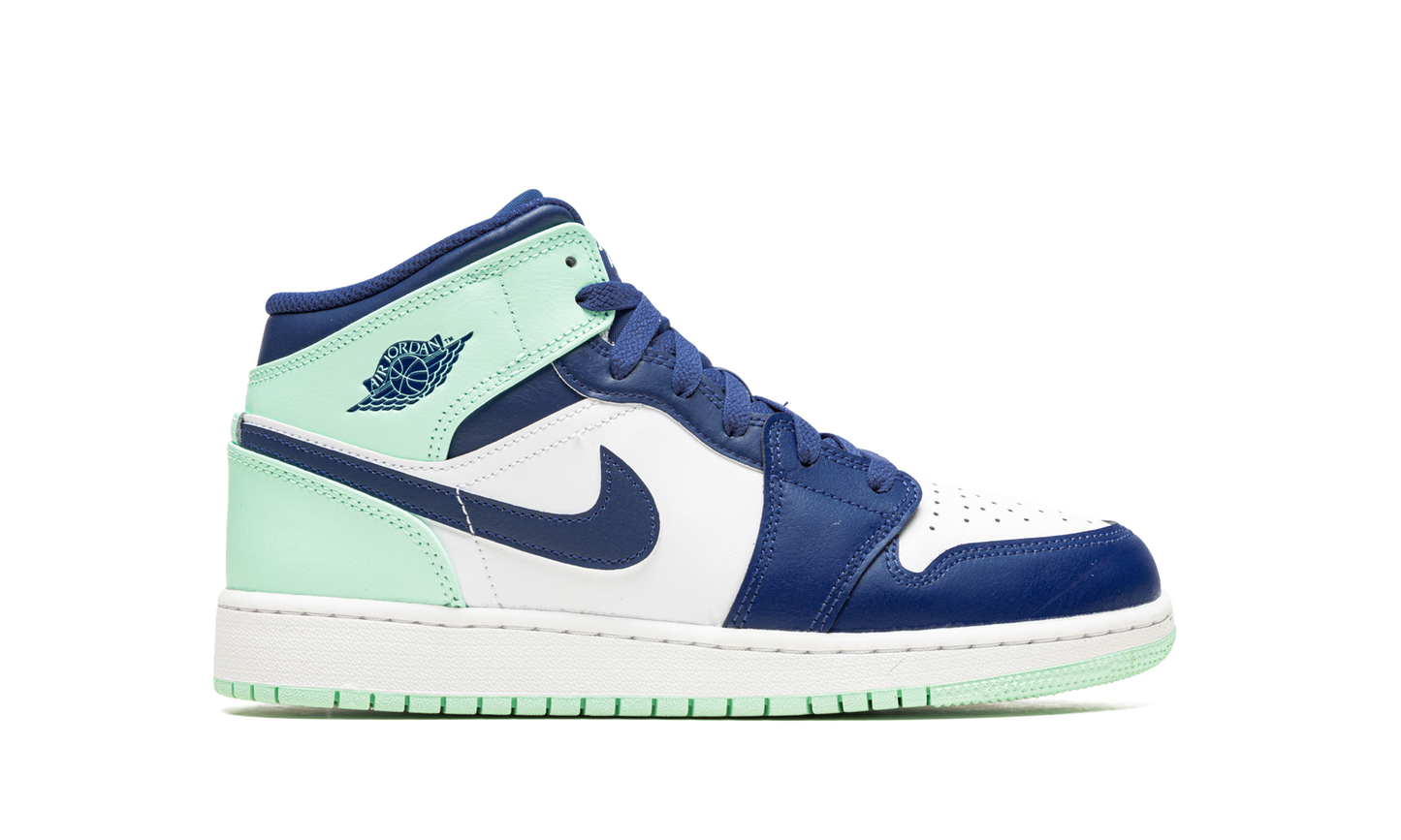 Air Jordan 1 Mid GS Blue Mint 554725 413