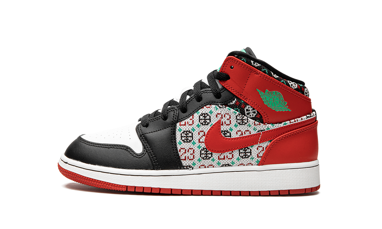 Jordan 1 Mid GS Ugly Christmas Sweater DM1208 150
