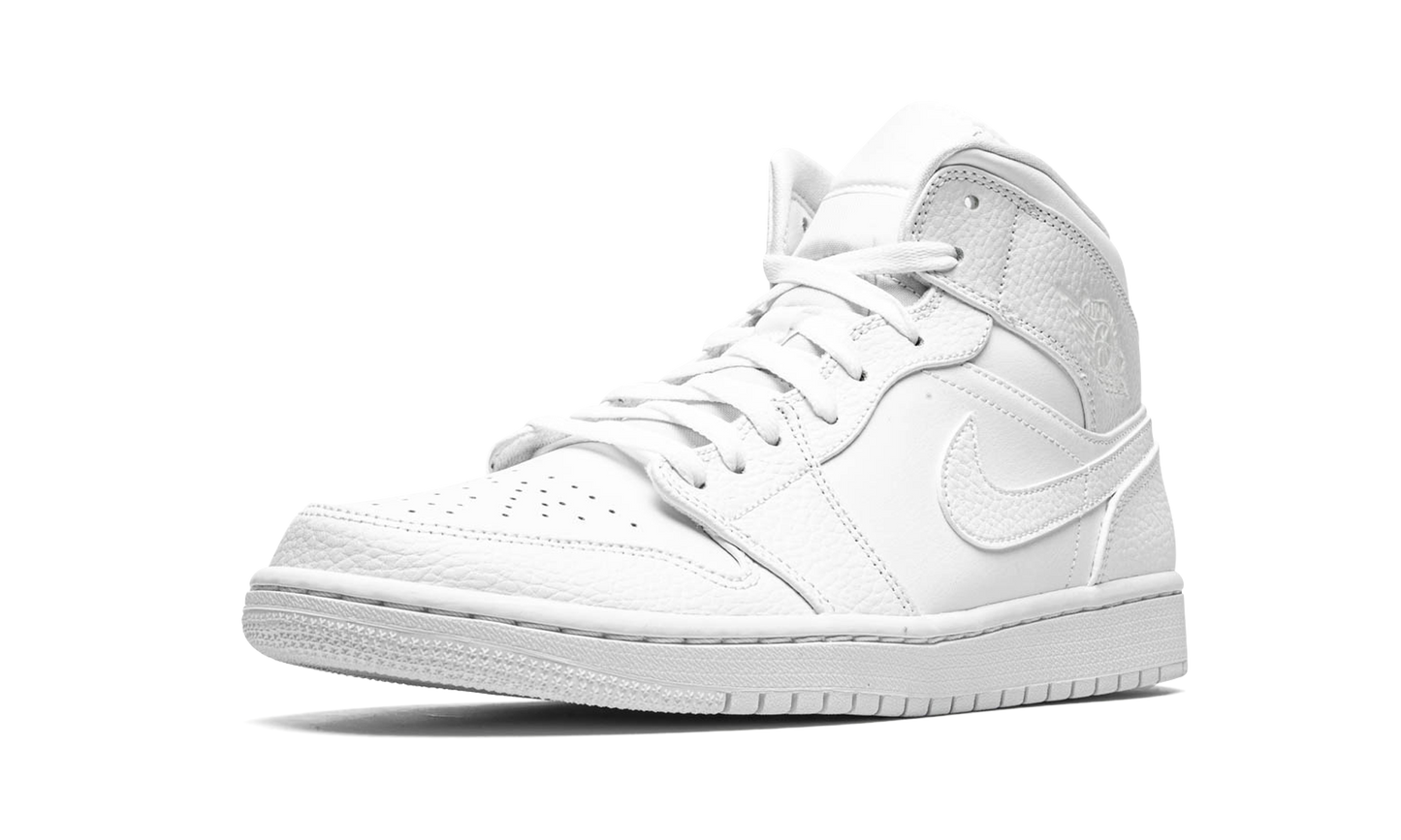 Air Jordan 1 Mid Triple White 554724 130