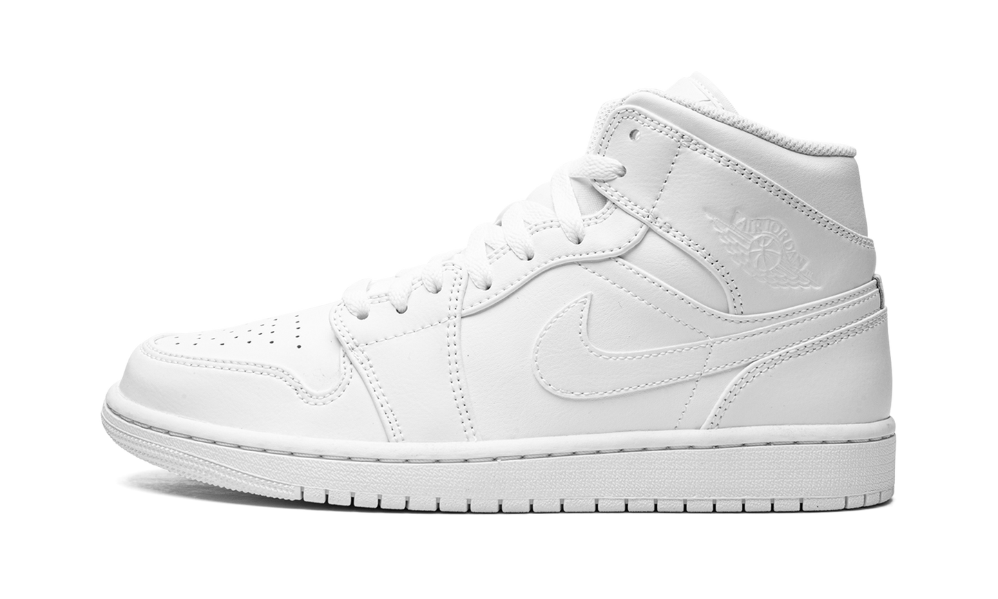 Air Jordan 1 Mid Triple White 554724 136