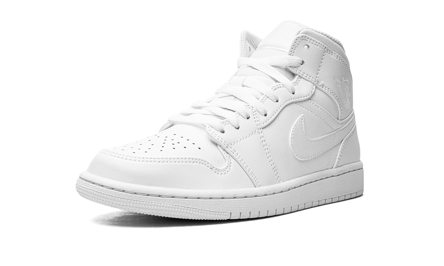 Air Jordan 1 Mid Triple White 554724 136
