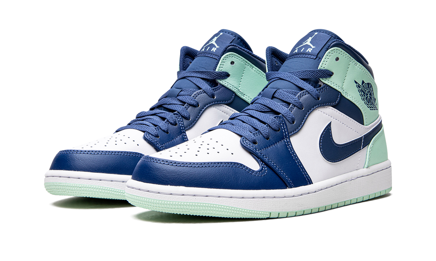 Air Jordan 1 Mid Blue Mint 554724 413