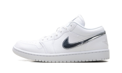 Womens Air Jordan 1 Low SE White Metallic Silver' IQ9381 100