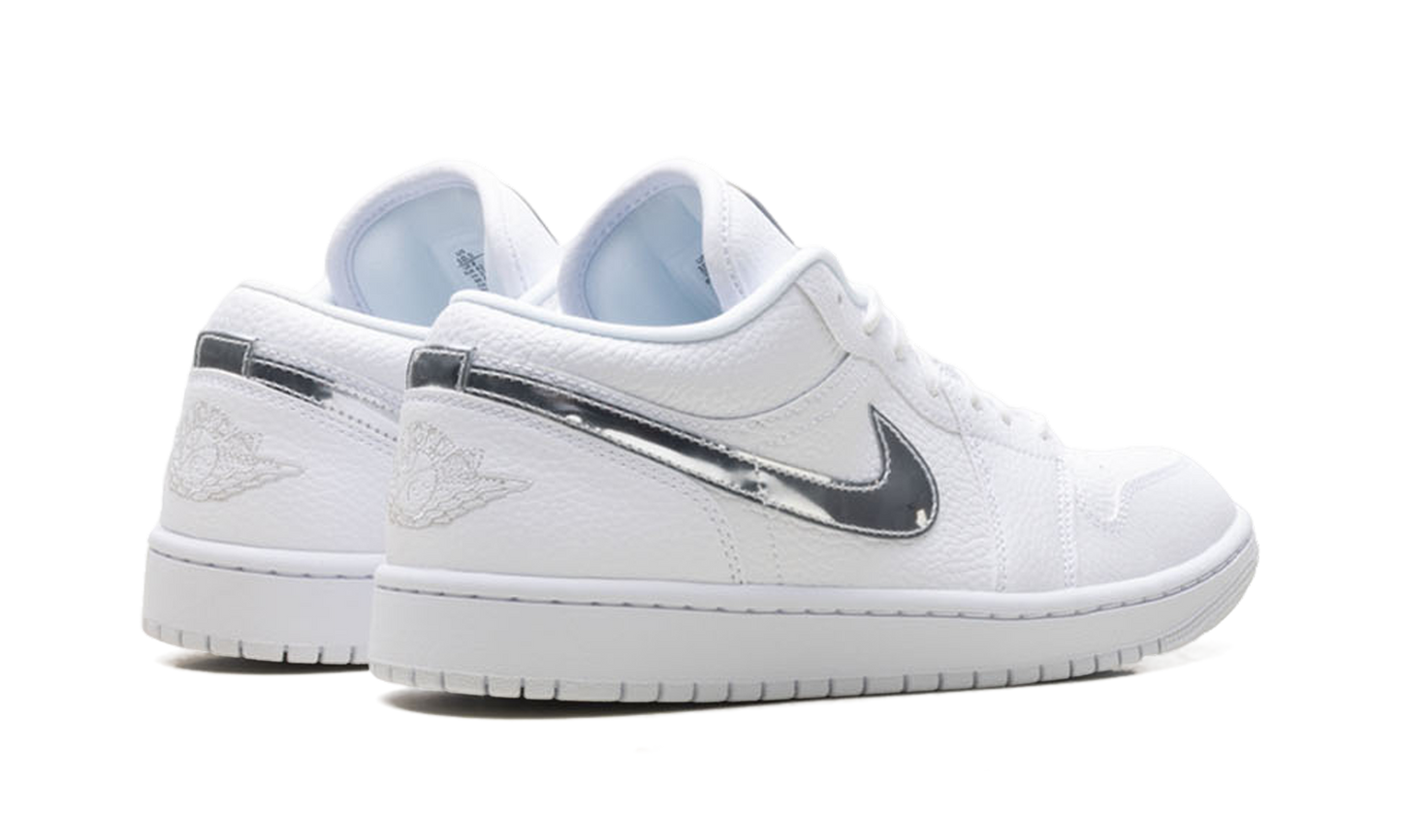 Womens Air Jordan 1 Low SE White Metallic Silver' IQ9381 100