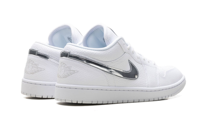 Womens Air Jordan 1 Low SE White Metallic Silver' IQ9381 100