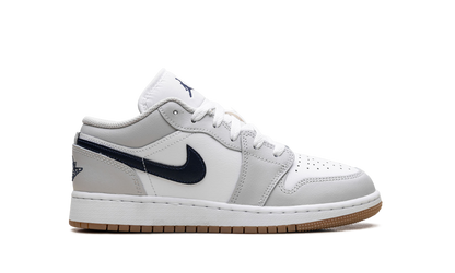 Jordan 1 Low GS White Neutral Grey Gum Midnight Navy 553560 146