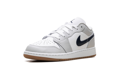 Jordan 1 Low GS White Neutral Grey Gum Midnight Navy 553560 146