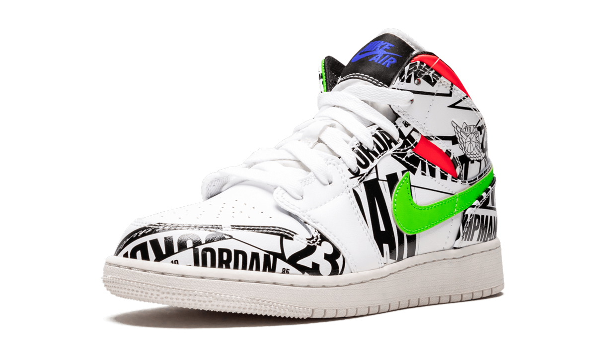 Air Jordan 1 Mid GS All Over Logos 554725 143