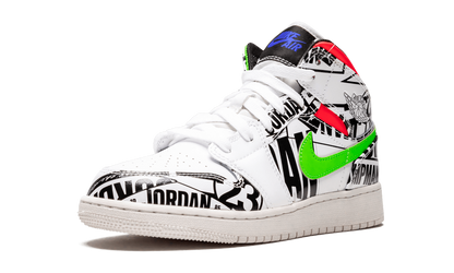 Air Jordan 1 Mid GS All Over Logos 554725 143