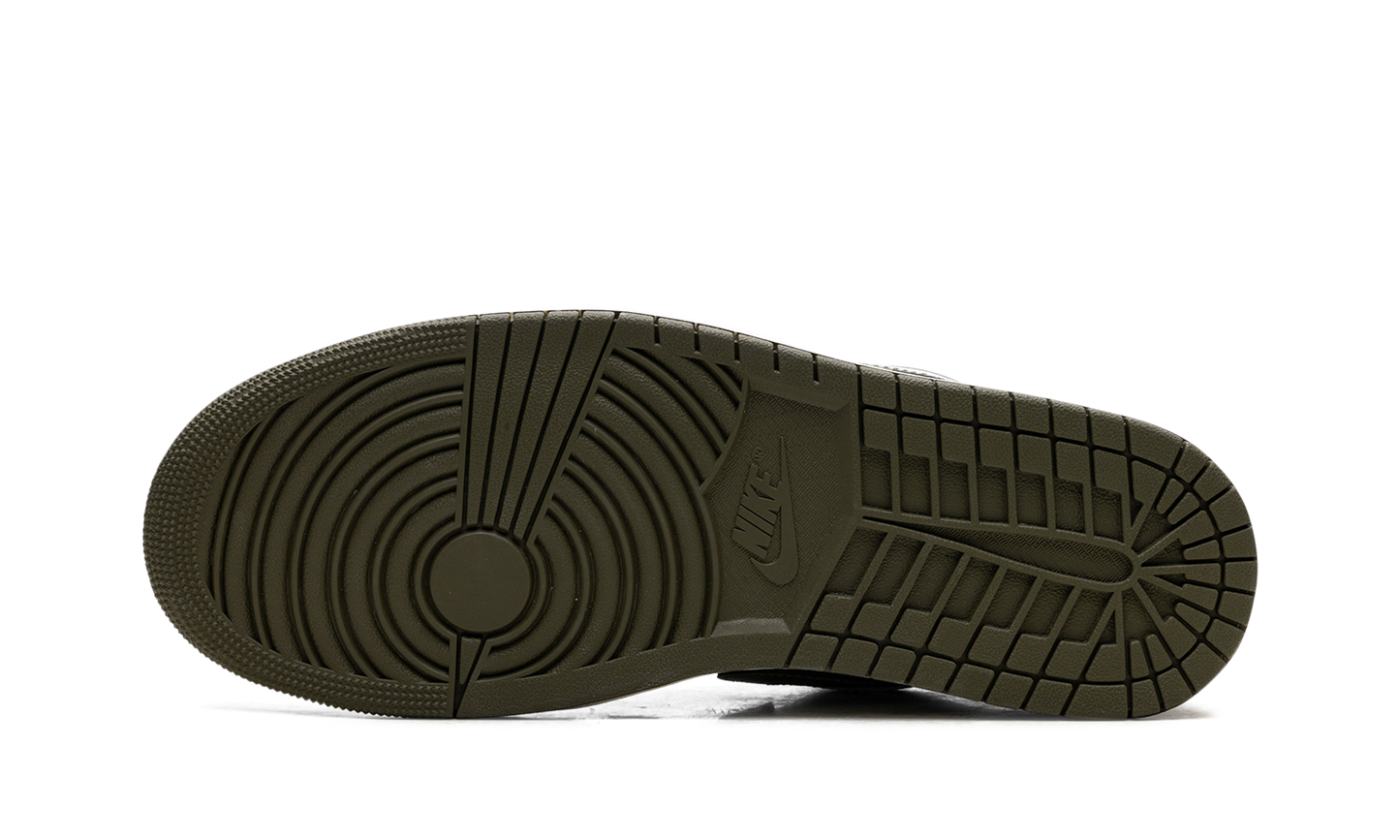 Air Jordan 1 Low Black Toe Medium Olive 553558 092