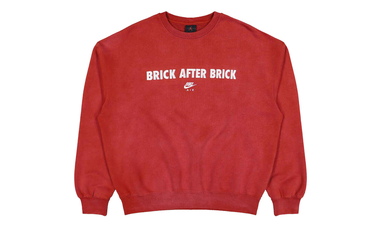 Air Jordan x Nigel Sylvester Brick After Brick Fleece Crewneck Sweatshirt Vermilion / Sail IQ8154 671