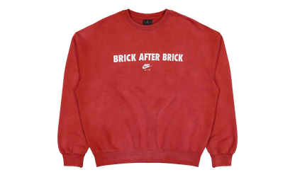 Air Jordan x Nigel Sylvester Brick After Brick Fleece Crewneck Sweatshirt Vermilion / Sail IQ8154 671